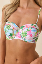 Women's Paradisa Isla Multi Poolside Print Bra Bikini Top | 85% Polyester & 15% Spandex 5