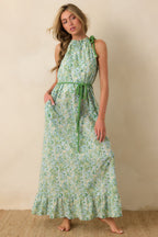 Women's Paradisa Santa Rosa Seaglass Green Cotton Maxi Dress | 100% Cotton 1