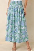 Women's Paradisa Siesta Key Oceana Blue Multi Convertible Skirt Dress | 55% Rayon & 45% Linen 0
