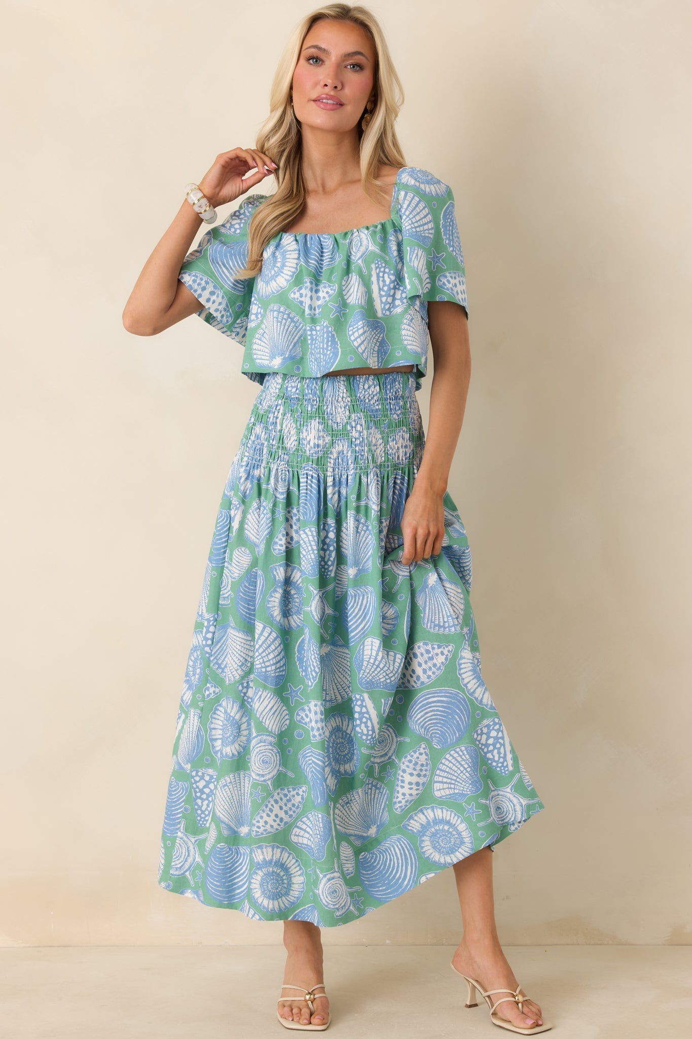 Women's Paradisa Siesta Key Oceana Blue Multi Convertible Skirt Dress | 55% Rayon & 45% Linen 1