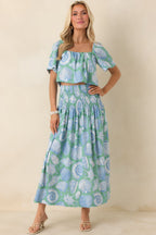 Women's Paradisa Siesta Key Oceana Blue Multi Convertible Skirt Dress | 55% Rayon & 45% Linen 2