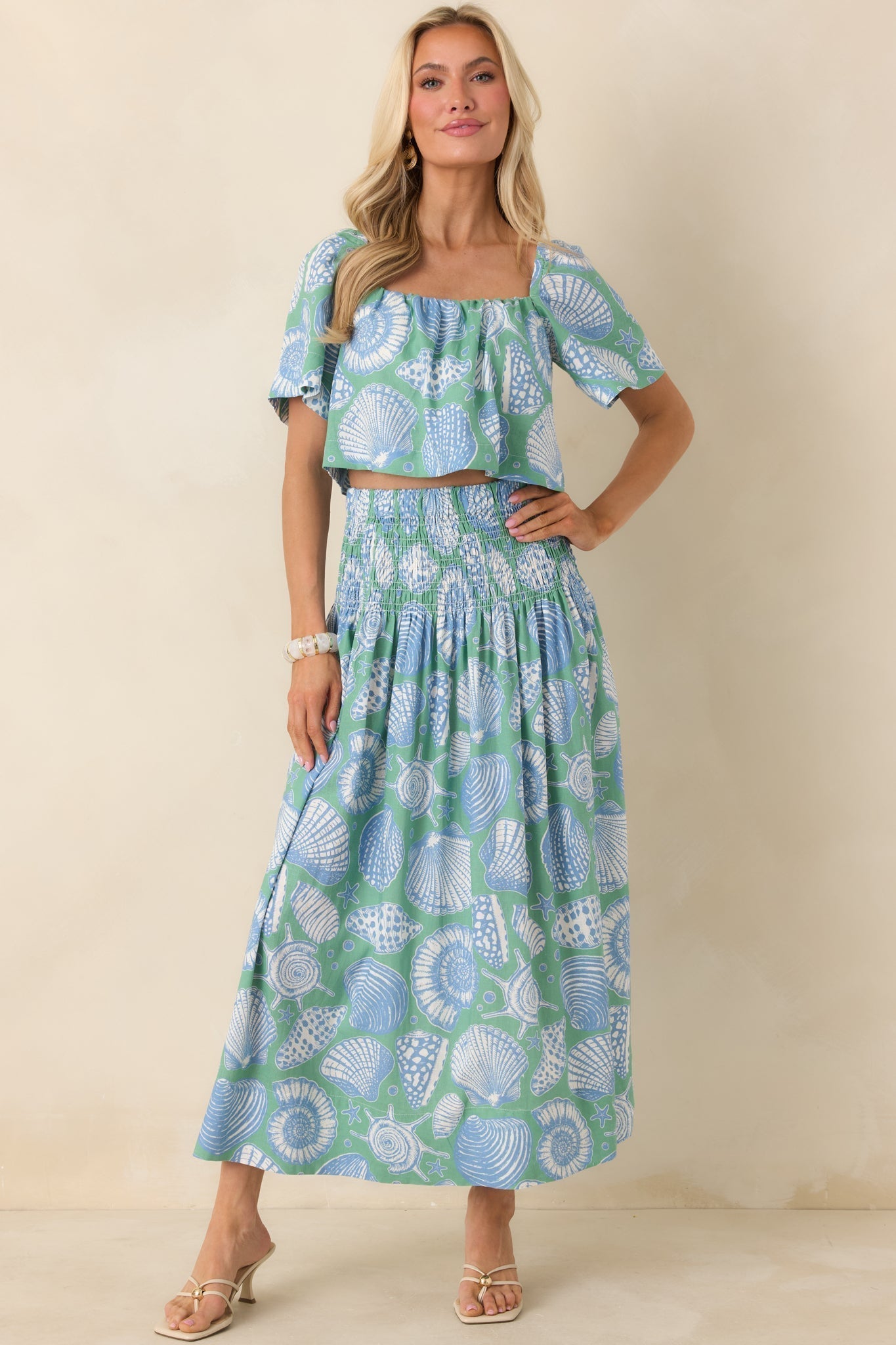 Women's Paradisa Siesta Key Oceana Blue Multi Convertible Skirt Dress | 55% Rayon & 45% Linen 2