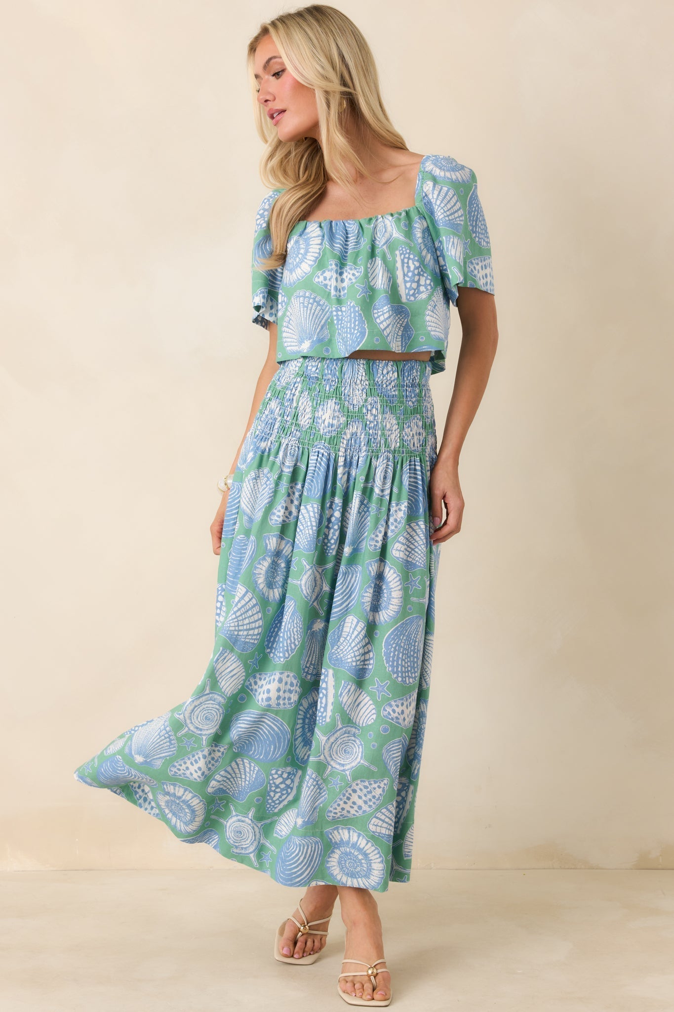 Women's Paradisa Siesta Key Oceana Blue Multi Convertible Skirt Dress | 55% Rayon & 45% Linen 4