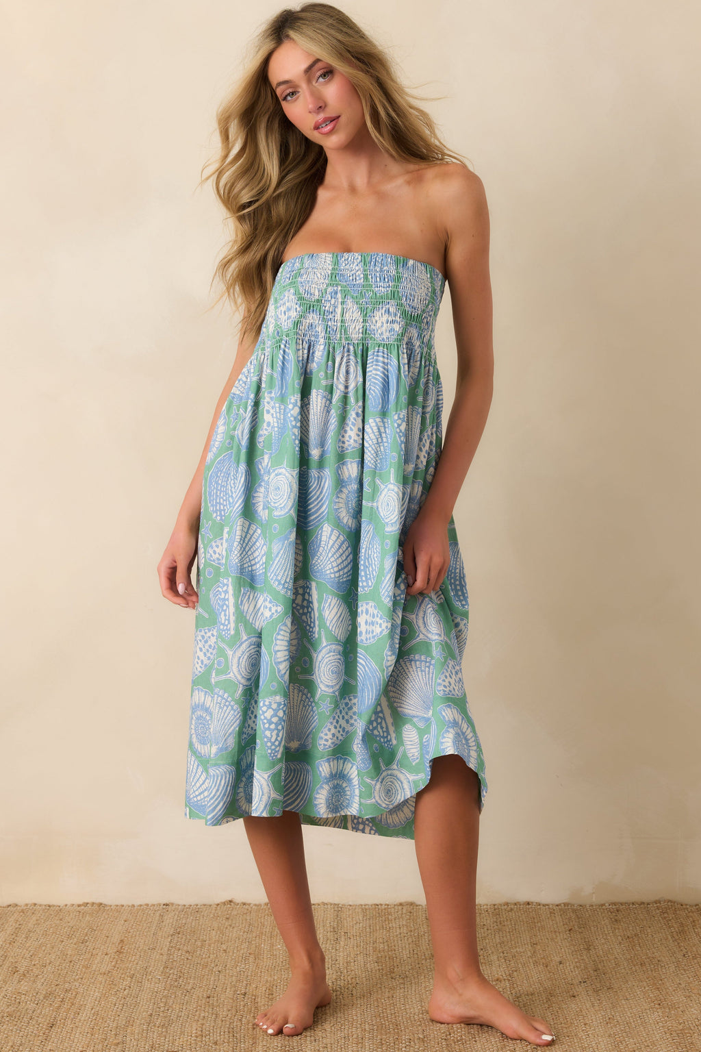 Women's Paradisa Siesta Key Oceana Blue Multi Convertible Skirt Dress | 55% Rayon & 45% Linen 6
