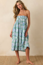 Women's Paradisa Siesta Key Oceana Blue Multi Convertible Skirt Dress | 55% Rayon & 45% Linen 6
