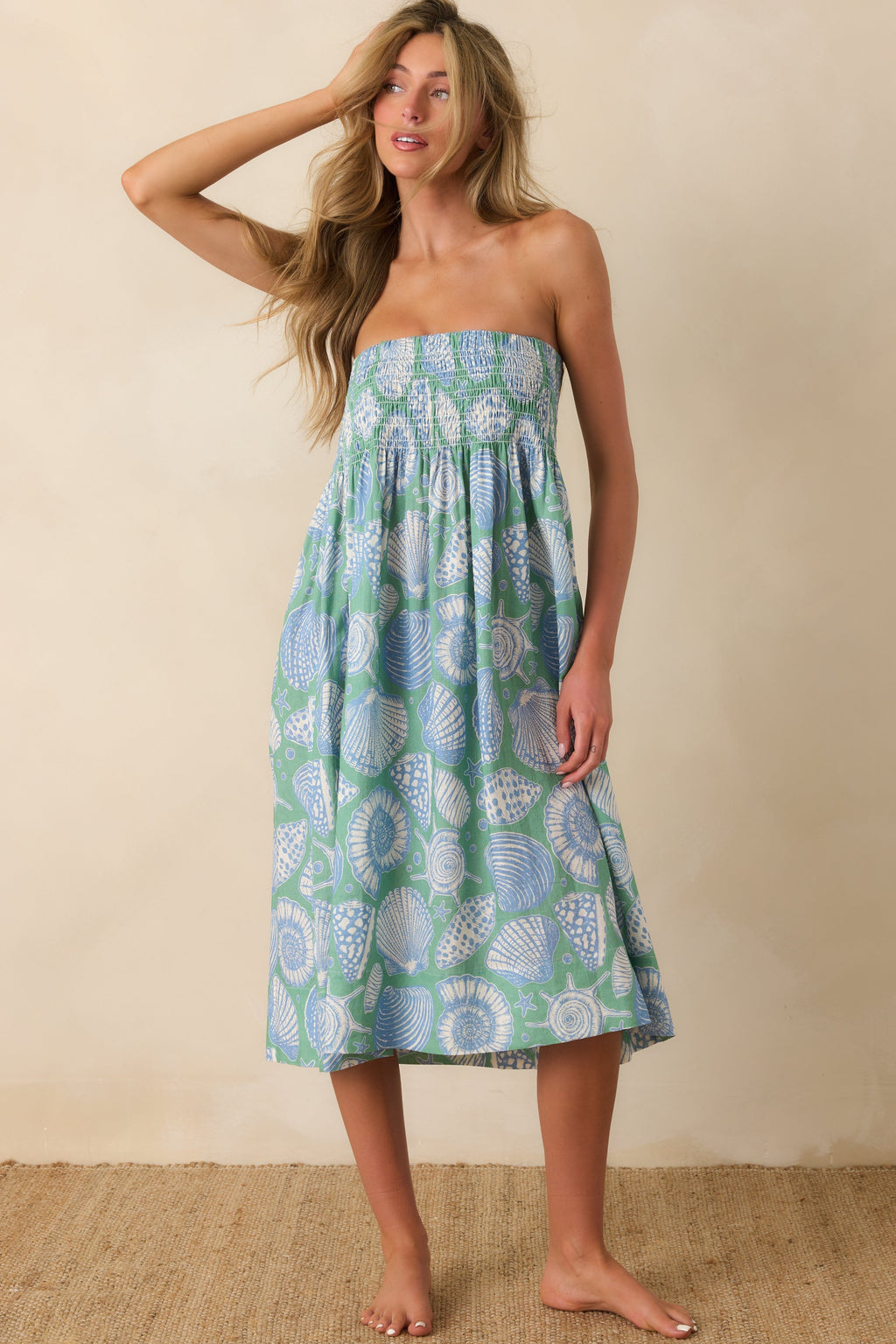 Women's Paradisa Siesta Key Oceana Blue Multi Convertible Skirt Dress | 55% Rayon & 45% Linen 7