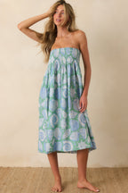 Women's Paradisa Siesta Key Oceana Blue Multi Convertible Skirt Dress | 55% Rayon & 45% Linen 7