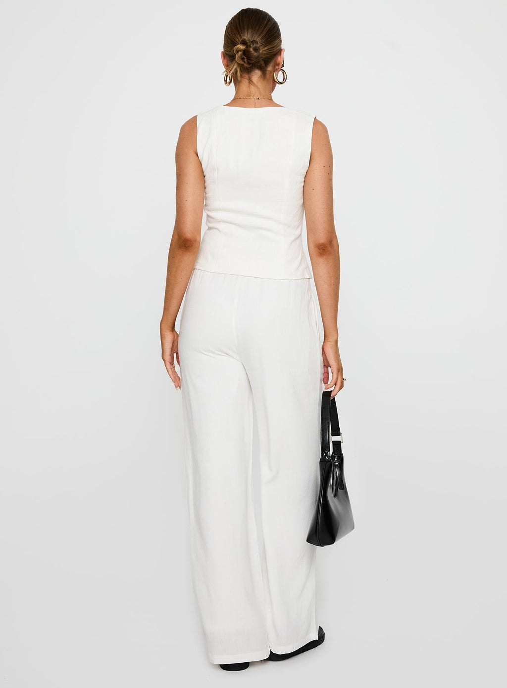 Women's Parklea Linen Blend Pants White | Linen straight-leg pants 4
