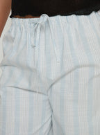 Women's Parklea Pants Blue / White Stripe | Wide leg pants in semi-sheer material with a strip 5