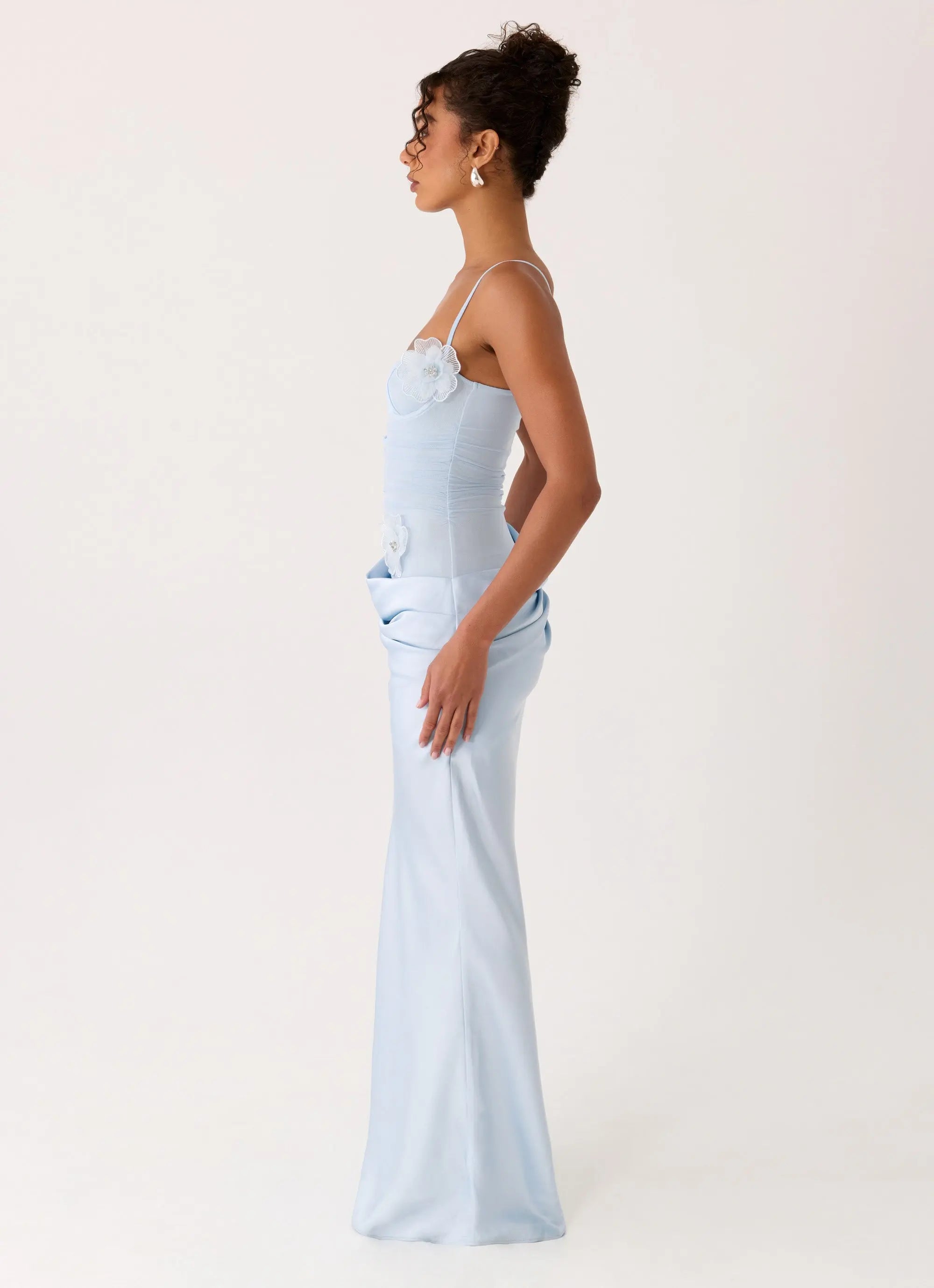 Women's Peasella Collection | Maxi Dress for Women with Draped Satin Skirt | Elegant Summer Wear for Effortless Style |  4