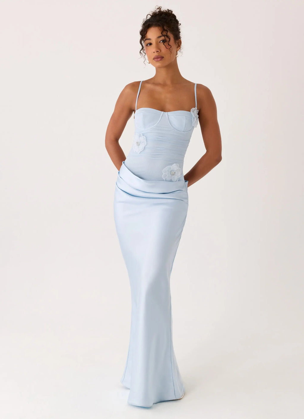 Women's Peasella Collection | Maxi Dress for Women with Draped Satin Skirt | Elegant Summer Wear for Effortless Style |  6