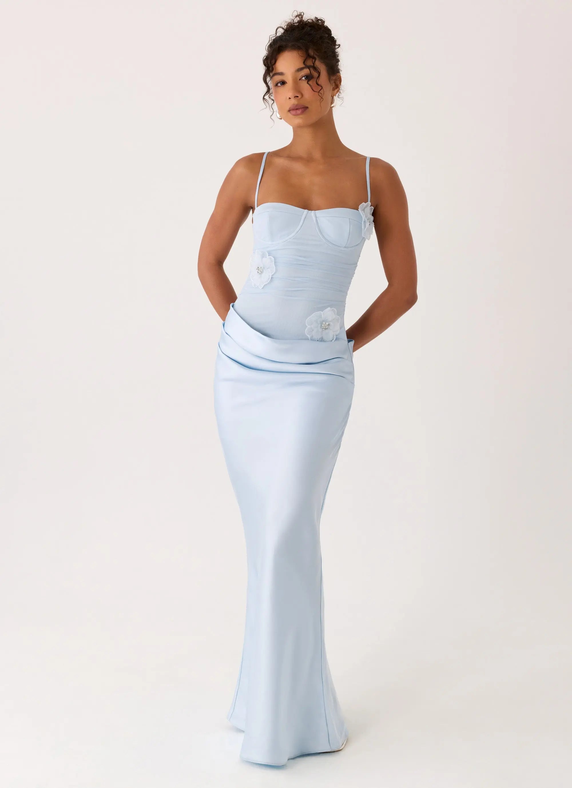 Women's Peasella Collection | Maxi Dress for Women with Draped Satin Skirt | Elegant Summer Wear for Effortless Style |  6