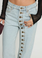 Women's Penny Mid Rise Straight Leg Jeans Light Denim | Denim jeans with a straight-leg cut & mid-rise fit 5