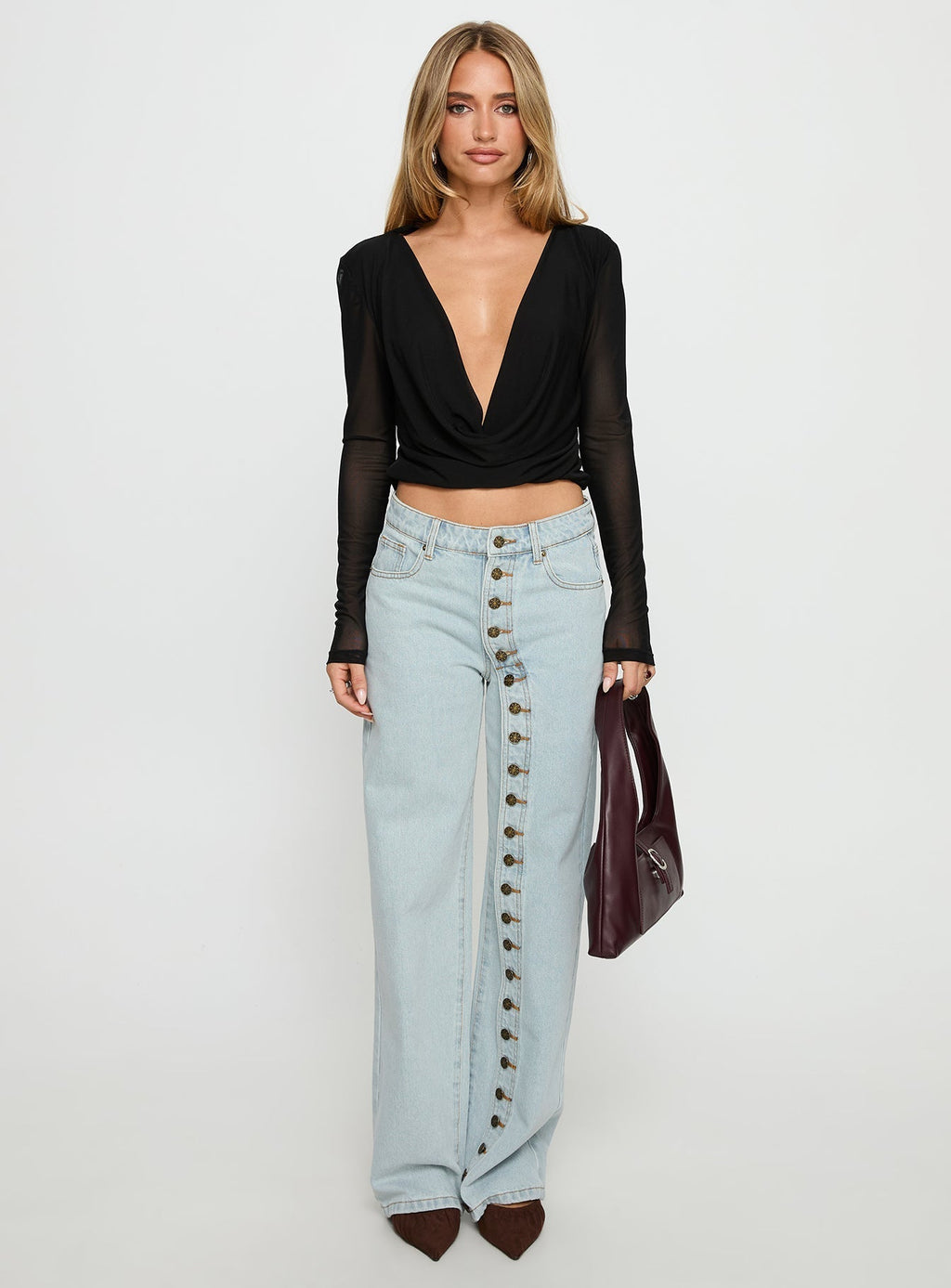 Women's Penny Mid Rise Straight Leg Jeans Light Denim | Denim jeans with a straight-leg cut & mid-rise fit 6