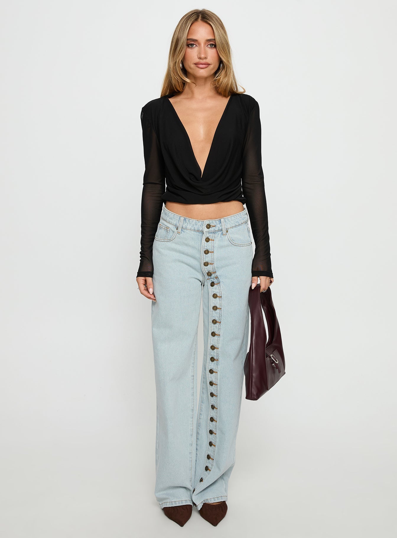 Women's Penny Mid Rise Straight Leg Jeans Light Denim | Denim jeans with a straight-leg cut & mid-rise fit 6