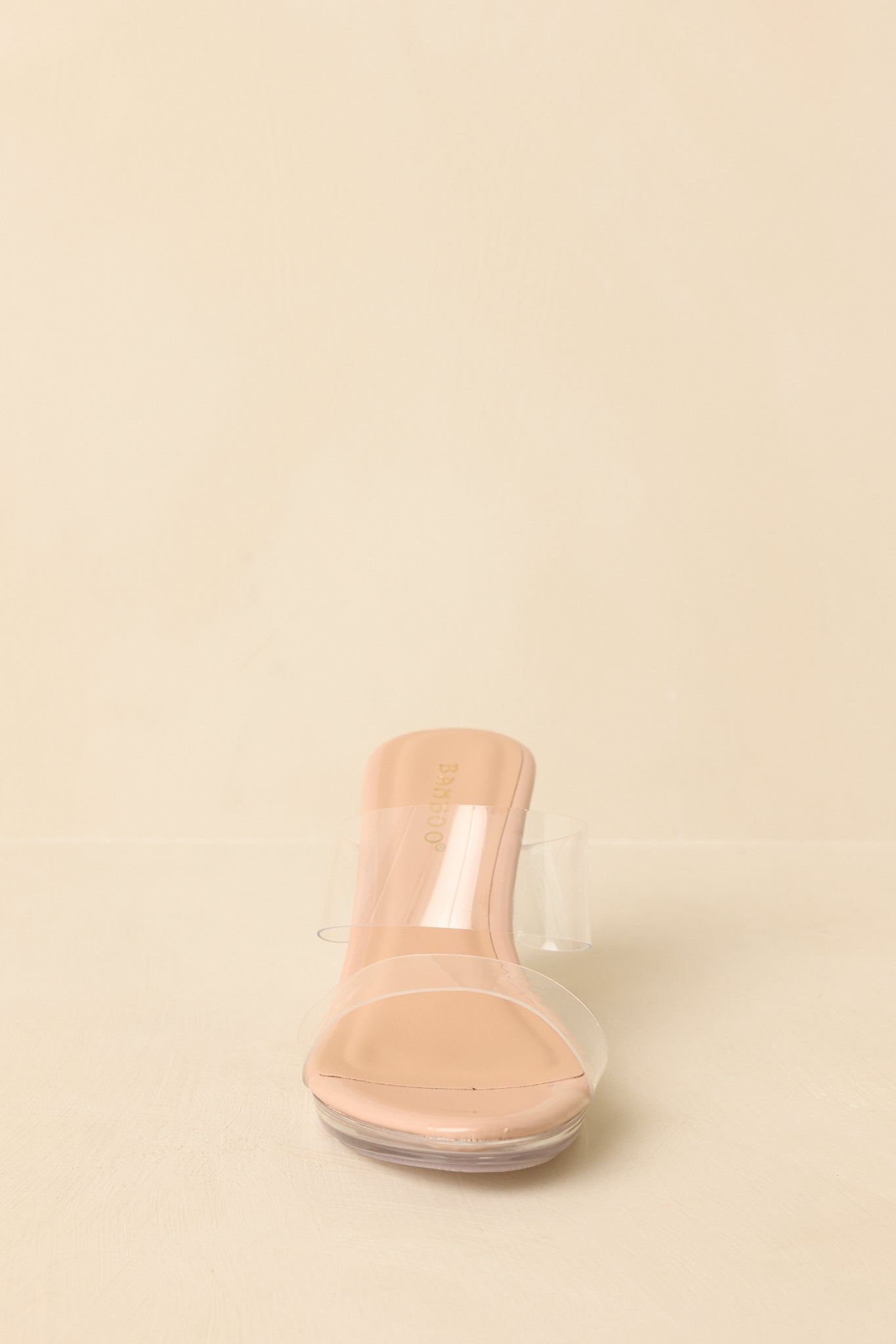 Women's Perfectly Elevated Beige Clear Platform Block Heels | Heel measures 3.25" 3
