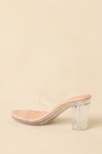 Women's Perfectly Elevated Beige Clear Platform Block Heels | Heel measures 3.25" 4