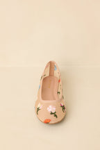 Women's Petal Soft Nude Multi Floral Mesh Ballet Flats | All Man Made Materials 5