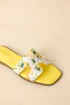Women's Picked Fresh for You Yellow Multi Lemon Print Slide Sandals | All Man Made Materials 4