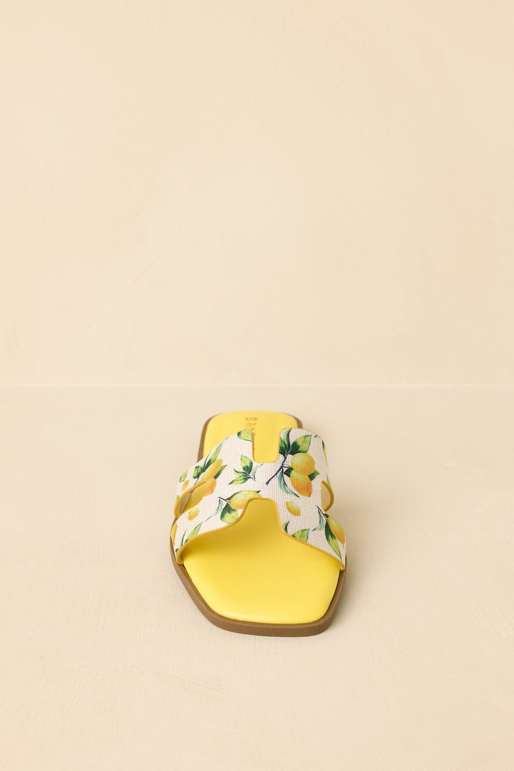 Women's Picked Fresh for You Yellow Multi Lemon Print Slide Sandals | All Man Made Materials 5