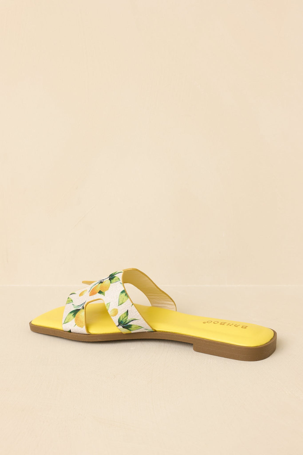 Women's Picked Fresh for You Yellow Multi Lemon Print Slide Sandals | All Man Made Materials 6