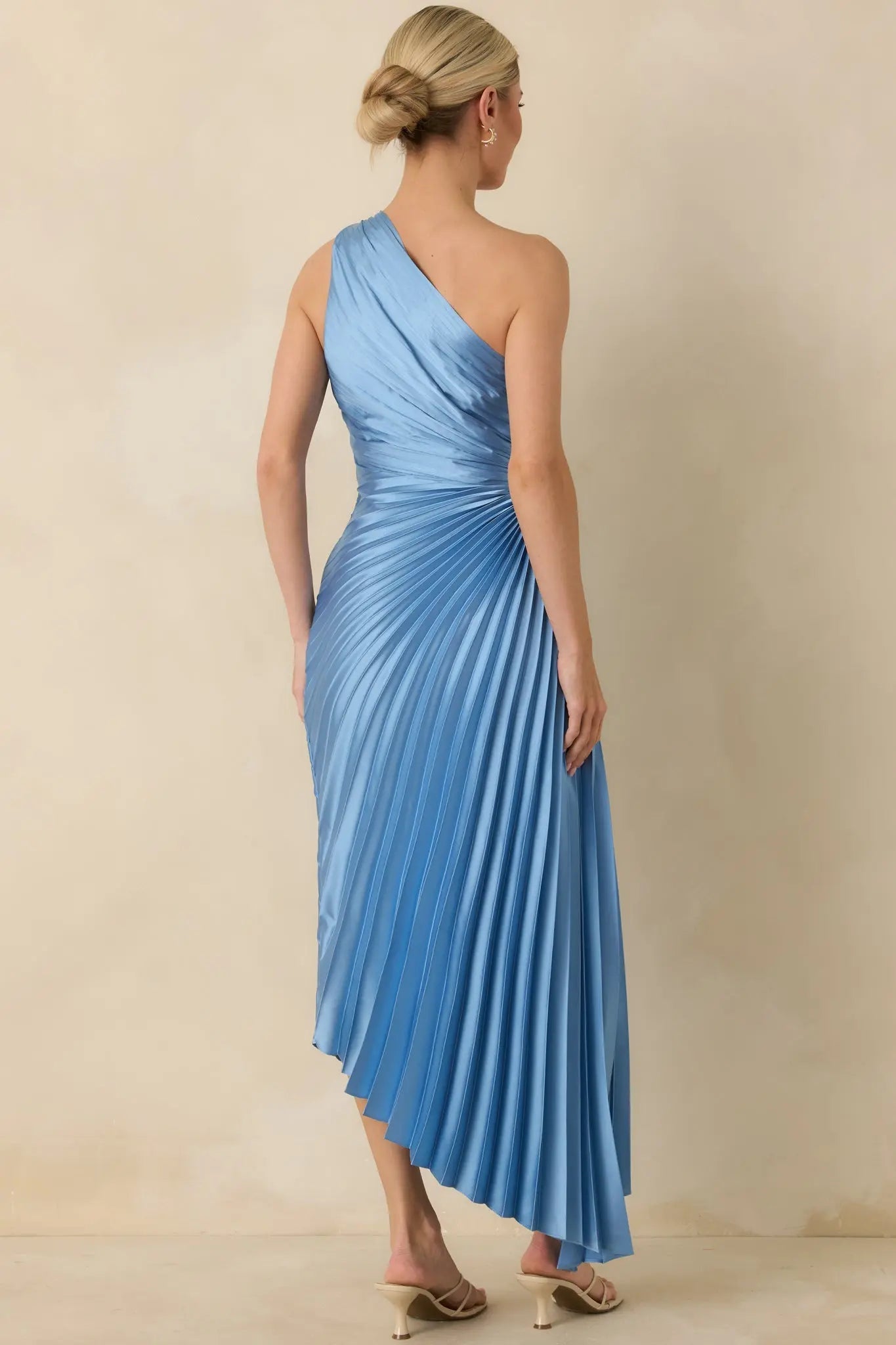Women's Poetic Charm Light Blue Asymmetric One Shoulder Maxi Dress | 100% Polyester 6