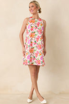 Women's Prosperina Claire Pink Multi Floral Cotton Bow Back Dress | 100% Cotton 3