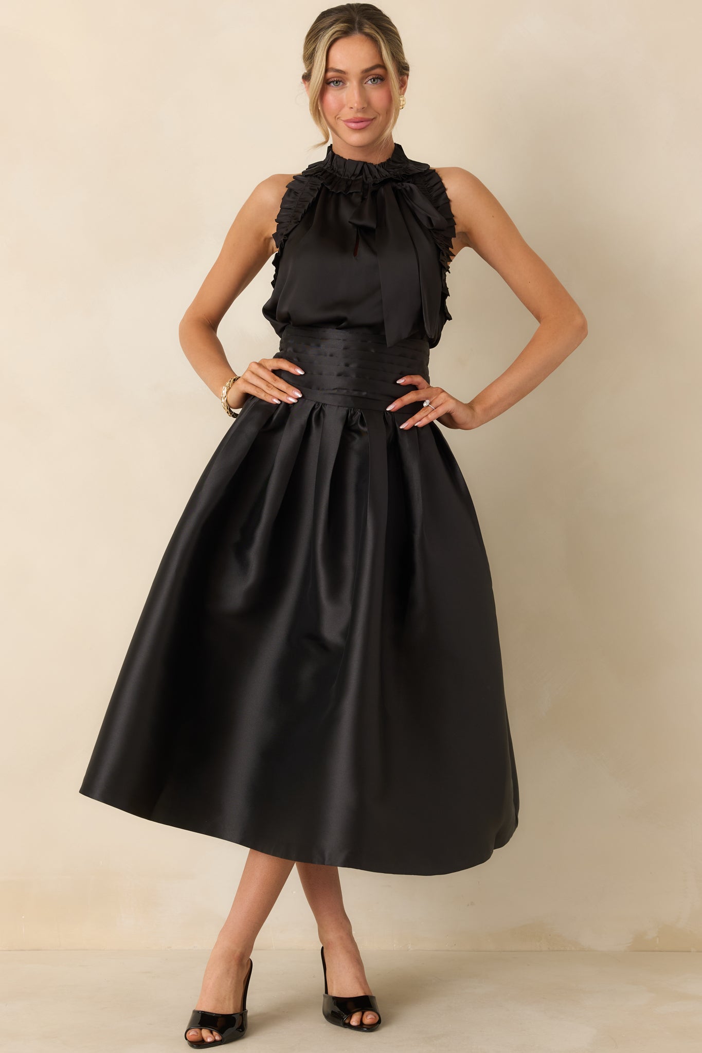 Women's Prosperina Ines Black Maxi Skirt | 100% Polyester 1