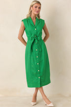 Women's Prosperina Jacqueline Green Midi Dress | 95% Polyester & 5% Spandex 4
