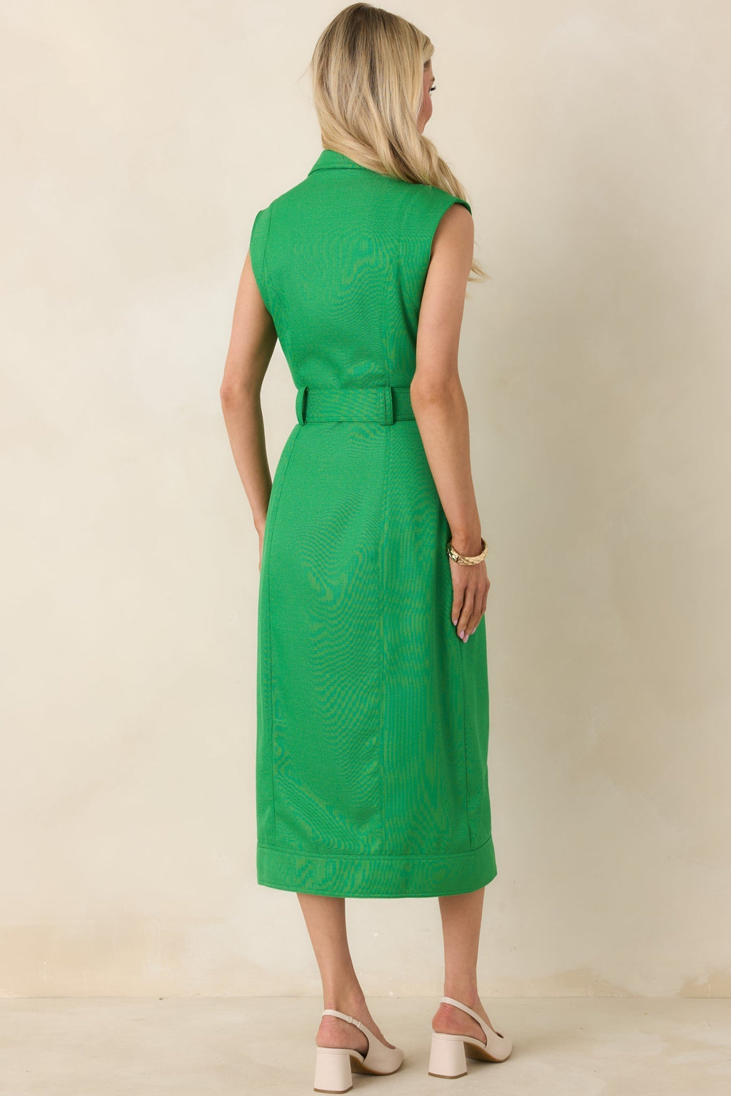 Women's Prosperina Jacqueline Green Midi Dress | 95% Polyester & 5% Spandex 6