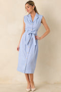 Women's Prosperina Jacqueline Sky Blue Midi Dress | 95% Polyester & 5% Spandex 0