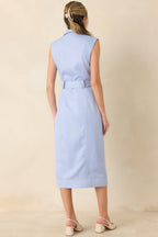 Women's Prosperina Jacqueline Sky Blue Midi Dress | 95% Polyester & 5% Spandex 4