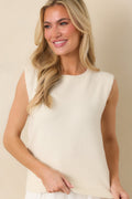 Women's Prosperina Lila Ivory Knit Sweater Tank | 65% Polyester 0
