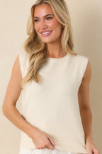 Women's Prosperina Lila Ivory Knit Sweater Tank | 65% Polyester 0