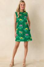 Women's Prosperina Nellie Green Multi Floral Cotton Sleeveless Mini Dress | 100% Cotton 4