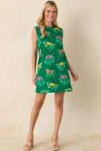 Women's Prosperina Nellie Green Multi Floral Cotton Sleeveless Mini Dress | 100% Cotton 6