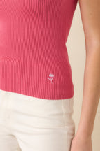 Women's Prosperina Shay Azalea Pink Scallop Cotton Tank | 100% Cotton 6