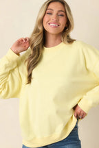 Women's Radiant Vibes Yellow Crewneck Sweatshirt | 81% Cotton & 19% Polyester 1