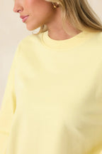 Women's Radiant Vibes Yellow Crewneck Sweatshirt | 81% Cotton & 19% Polyester 2