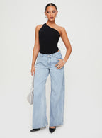 Women's Ramos Low Rise Denim Jeans Light Wash | Low-rise wide leg denim jeans 2