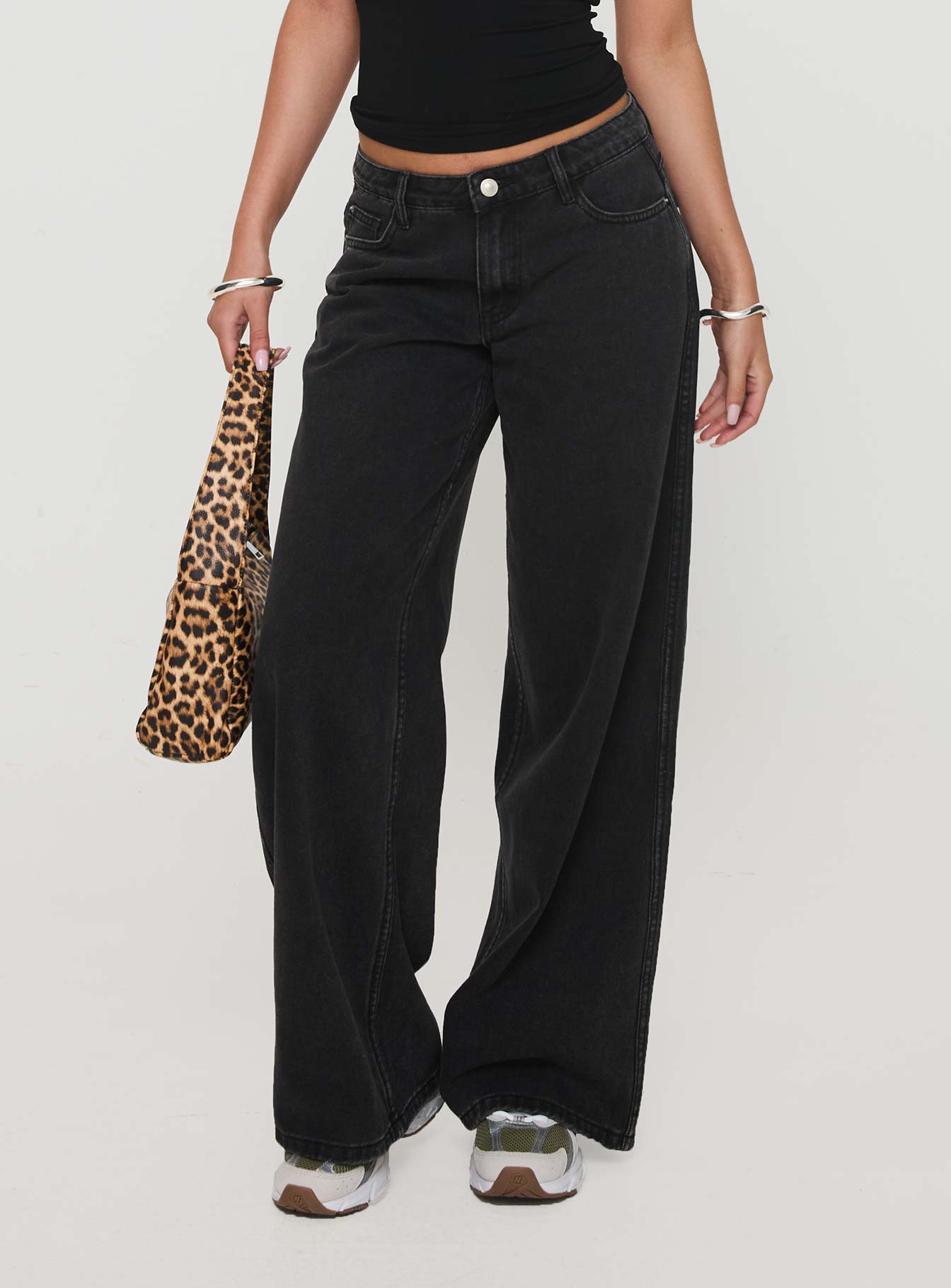 Women's Ramos Low Rise Straight Leg Jeans Washed Black Petite | Princess Polly Petite 1