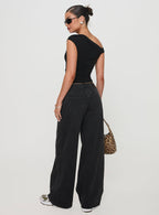 Women's Ramos Low Rise Straight Leg Jeans Washed Black Petite | Princess Polly Petite 3