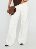 Women's Ramos Low Rise Wide Leg Jeans White | Denim jeans in a low-rise fit with a wide-leg cut 1