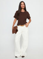 Women's Ramos Low Rise Wide Leg Jeans White | Denim jeans in a low-rise fit with a wide-leg cut 2