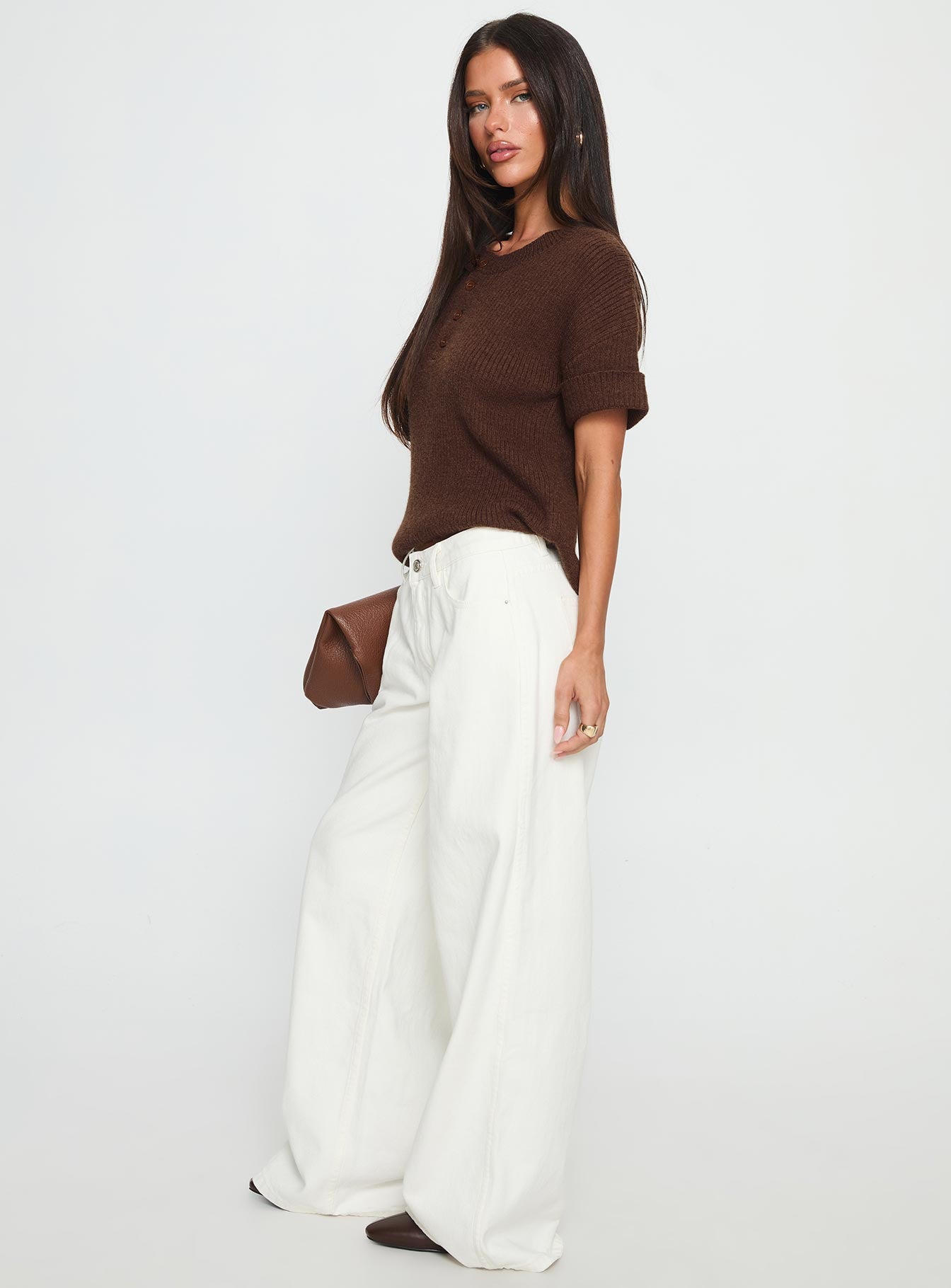 Women's Ramos Low Rise Wide Leg Jeans White | Denim jeans in a low-rise fit with a wide-leg cut 3