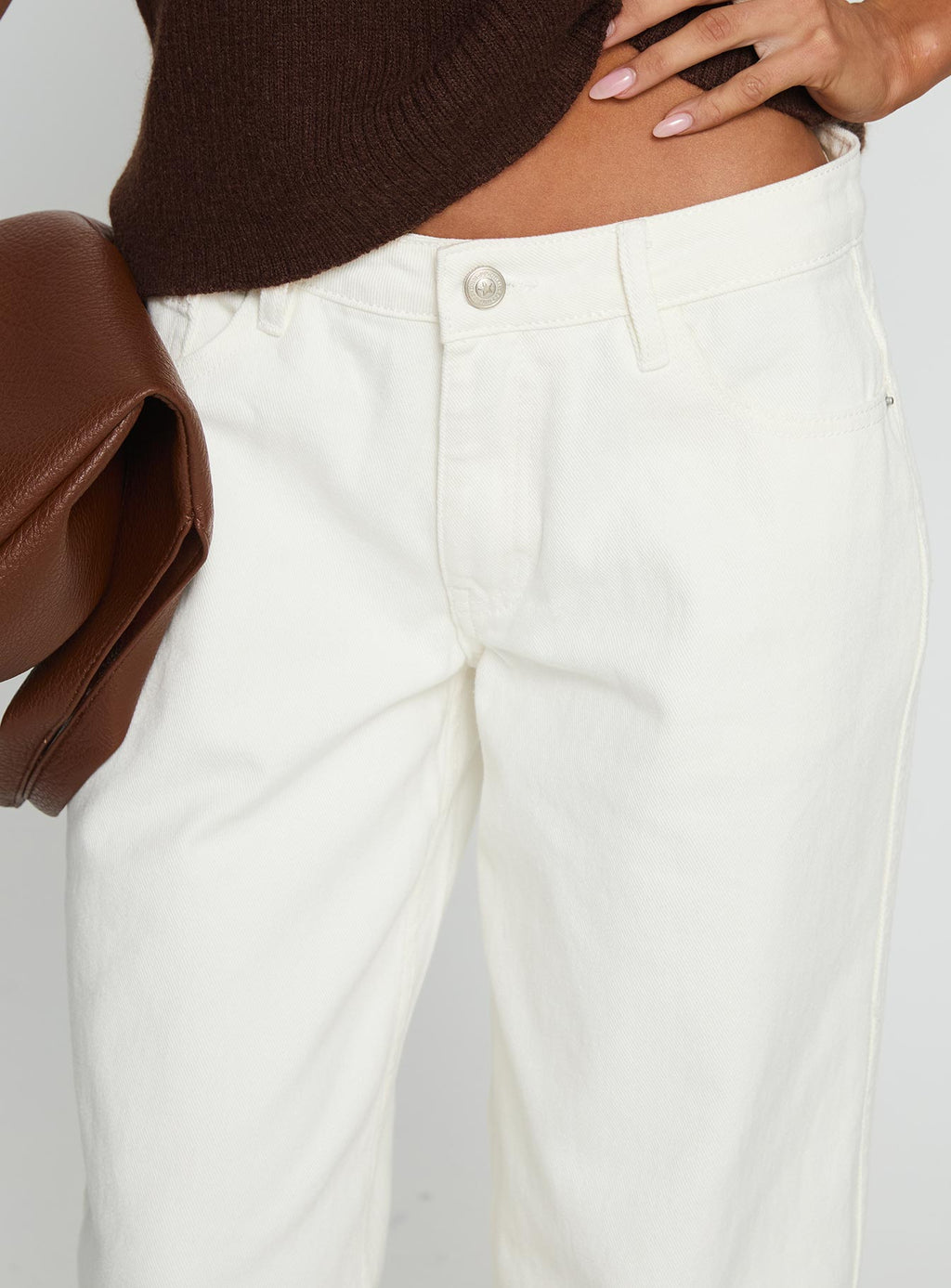 Women's Ramos Low Rise Wide Leg Jeans White | Denim jeans in a low-rise fit with a wide-leg cut 5