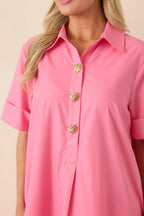 Women's Read The Signs Pink Short Sleeve Maxi Dress | 80% Polyester & 20% Cotton 1