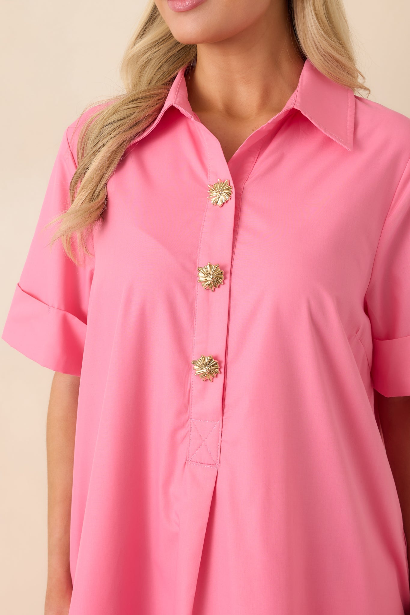 Women's Read The Signs Pink Short Sleeve Maxi Dress | 80% Polyester & 20% Cotton 1