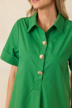 Women's Read the Signs Green Short Sleeve Maxi Dress | 80% Polyester & 20% Cotton 1