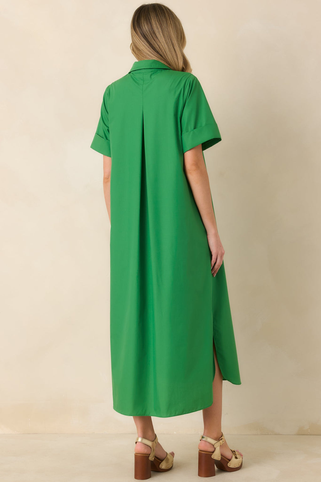 Women's Read the Signs Green Short Sleeve Maxi Dress | 80% Polyester & 20% Cotton 7